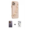 MARSİLYAN™- iPhone 12 Pro Max Kılıf Nova Işık Prime - Şeffaf Uv Polymer Nano Ekran Koruyucu + Sarı Neon Fosforlu Kamera Lens
