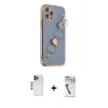 MARSİLYAN™- iPhone 12 Pro Max Kılıf Nova Işık Prime - Şeffaf Uv Polymer Nano Ekran Koruyucu + Shine Kamera Lens - LT