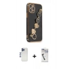MARSİLYAN™- iPhone 12 Pro Max Kılıf Nova Işık Prime - Şeffaf Uv Polymer Nano Ekran Koruyucu + Shine Kamera Lens - LT