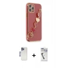 MARSİLYAN™- iPhone 12 Pro Max Kılıf Nova Işık Prime - Şeffaf Uv Polymer Nano Ekran Koruyucu + Shine Kamera Lens - LT
