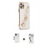 MARSİLYAN™- iPhone 12 Pro Max Kılıf Nova Işık Prime - Şeffaf Uv Polymer Nano Ekran Koruyucu + Shine Kamera Lens - LT