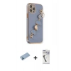 MARSİLYAN™- iPhone 12 Pro Max Kılıf Nova Işık Prime - Şeffaf Uv Polymer Nano Ekran Koruyucu + Shine Kamera Lens Koruma Cam - MI