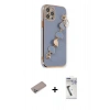 MARSİLYAN™- iPhone 12 Pro Max Kılıf Nova Işık Prime - Şeffaf Uv Polymer Nano Ekran Koruyucu + Shine Kamera Lens Koruma Cam - SABE