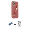 MARSİLYAN™- iPhone 12 Pro Max Kılıf Nova Işık Prime - Şeffaf Uv Polymer Nano Ekran Koruyucu + Shine Kamera Lens Koruma Cam - GD