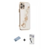 MARSİLYAN™- iPhone 12 Pro Max Kılıf Nova Işık Prime - Şeffaf Uv Polymer Nano Ekran Koruyucu + Shine Kamera Lens Koruma Cam - MI