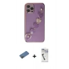 MARSİLYAN™- iPhone 12 Pro Max Kılıf Nova Işık Prime - Şeffaf Uv Polymer Nano Ekran Koruyucu + Shine Kamera Lens Koruma Cam - GD