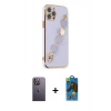 MARSİLYAN™- iPhone 12 Pro Max Kılıf Nova Işık Prime - Siyah 18D Cam Ekran Koruyucu + Neon Fosforlu Kamera Lens - BZ