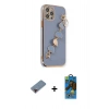 MARSİLYAN™- iPhone 12 Pro Max Kılıf Nova Işık Prime - Siyah 18D Cam Ekran Koruyucu + Metal Kamera Lens Koruma Cam - KI
