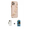 MARSİLYAN™- iPhone 12 Pro Max Kılıf Nova Işık Prime - Siyah 18D Cam Ekran Koruyucu + Shine Kamera Lens - GD