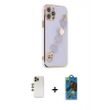MARSİLYAN™- iPhone 12 Pro Max Kılıf Nova Işık Prime - Siyah 18D Cam Ekran Koruyucu + Shine Kamera Lens - GD