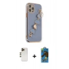 MARSİLYAN™- iPhone 12 Pro Max Kılıf Nova Işık Prime - Siyah 18D Cam Ekran Koruyucu + Shine Kamera Lens - GD