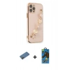 MARSİLYAN™- iPhone 12 Pro Max Kılıf Nova Işık Prime - Siyah 18D Cam Ekran Koruyucu + Shine Kamera Lens Koruma Cam - GD