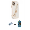 MARSİLYAN™- iPhone 12 Pro Max Kılıf Nova Işık Prime - Siyah 18D Cam Ekran Koruyucu + Shine Kamera Lens Koruma Cam - MI