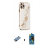 MARSİLYAN™- iPhone 12 Pro Max Kılıf Nova Işık Prime - Siyah 18D Cam Ekran Koruyucu + Shine Kamera Lens Koruma Cam - GS
