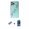 MARSİLYAN™- iPhone 12 Pro Max Kılıf Nova Işık Prime - Siyah 18D Cam Ekran Koruyucu + Shine Kamera Lens Koruma Cam - GS