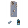 MARSİLYAN™- iPhone 12 Pro Max Kılıf Nova Işık Prime - Siyah 18D Cam Ekran Koruyucu + Shine Kamera Lens Koruma Cam - GS
