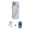 MARSİLYAN™- iPhone 12 Pro Max Kılıf Nova Işık Prime - Siyah 18D Cam Ekran Koruyucu + Shine Kamera Lens - LT