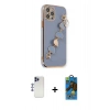 MARSİLYAN™- iPhone 12 Pro Max Kılıf Nova Işık Prime - Siyah 18D Cam Ekran Koruyucu + Shine Kamera Lens - LT