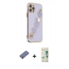 MARSİLYAN™- iPhone 12 Pro Max Kılıf Nova Işık Prime - Siyah 20D Premium Cam Ekran Koruyucu + Gold Metal Kamera Lens Koruma Cam