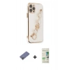 MARSİLYAN™- iPhone 12 Pro Max Kılıf Nova Işık Prime - Siyah 20D Premium Cam Ekran Koruyucu + Gold Metal Kamera Lens Koruma Cam