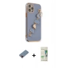 MARSİLYAN™- iPhone 12 Pro Max Kılıf Nova Işık Prime - Siyah 20D Premium Cam Ekran Koruyucu + Metal Kamera Lens Koruma Cam - KI