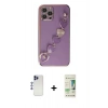 MARSİLYAN™- iPhone 12 Pro Max Kılıf Nova Işık Prime - Siyah 20D Premium Cam Ekran Koruyucu + Shine Kamera Lens - LT