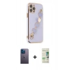 MARSİLYAN™- iPhone 12 Pro Max Kılıf Nova Işık Prime - Siyah 20D Premium Cam Ekran Koruyucu + Neon Fosforlu Kamera Lens - MI