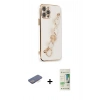 MARSİLYAN™- iPhone 12 Pro Max Kılıf Nova Işık Prime - Siyah 20D Premium Cam Ekran Koruyucu + Renkli Kamera Lens Koruma Cam - MI