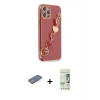 MARSİLYAN™- iPhone 12 Pro Max Kılıf Nova Işık Prime - Siyah 20D Premium Cam Ekran Koruyucu + Renkli Kamera Lens Koruma Cam - MI