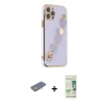 MARSİLYAN™- iPhone 12 Pro Max Kılıf Nova Işık Prime - Siyah 20D Premium Cam Ekran Koruyucu + Renkli Kamera Lens Koruma Cam - SI