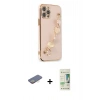 MARSİLYAN™- iPhone 12 Pro Max Kılıf Nova Işık Prime - Siyah 20D Premium Cam Ekran Koruyucu + Renkli Kamera Lens Koruma Cam - SI