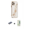 MARSİLYAN™- iPhone 12 Pro Max Kılıf Nova Işık Prime - Siyah 20D Premium Cam Ekran Koruyucu + Renkli Kamera Lens Koruma Cam - SI