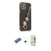 MARSİLYAN™- iPhone 12 Pro Max Kılıf Nova Işık Prime - Siyah 20D Premium Cam Ekran Koruyucu + Shine Kamera Lens Koruma Cam - GD