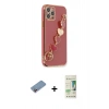 MARSİLYAN™- iPhone 12 Pro Max Kılıf Nova Işık Prime - Siyah 20D Premium Cam Ekran Koruyucu + Shine Kamera Lens Koruma Cam - PE