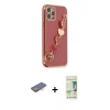 MARSİLYAN™- iPhone 12 Pro Max Kılıf Nova Işık Prime - Siyah 20D Premium Cam Ekran Koruyucu + Renkli Kamera Lens Koruma Cam - TU