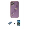 MARSİLYAN™- iPhone 12 Pro Max Kılıf Nova Işık Prime - Siyah 34D Izgaralı Cam + Shine Kamera Lens Koruma Cam - GD