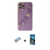 MARSİLYAN™- iPhone 12 Pro Max Kılıf Nova Işık Prime - Siyah 34D Izgaralı Cam + Shine Kamera Lens Koruma Cam - MI