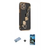 MARSİLYAN™- iPhone 12 Pro Max Kılıf Nova Işık Prime - Siyah 34D Izgaralı Cam + Shine Kamera Lens Koruma Cam - MI