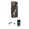 MARSİLYAN™- iPhone 12 Pro Max Kılıf Nova Işık Prime - Siyah 360 Mat Full Body Arka Koruyucu + Shine Kamera Lens Koruma Cam - MI