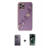 MARSİLYAN™- iPhone 12 Pro Max Kılıf Nova Işık Prime - Siyah 360 Mat Full Body Arka Koruyucu + Neon Fosforlu Kamera Lens - BZ