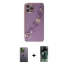MARSİLYAN™- iPhone 12 Pro Max Kılıf Nova Işık Prime - Siyah 360 Mat Full Body Arka Koruyucu + Neon Fosforlu Kamera Lens - YL