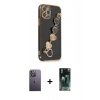 MARSİLYAN™- iPhone 12 Pro Max Kılıf Nova Işık Prime - Siyah 360 Mat Full Body Arka Koruyucu + Neon Fosforlu Kamera Lens - BZ