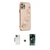 MARSİLYAN™- iPhone 12 Pro Max Kılıf Nova Işık Prime - Siyah 360 Mat Full Body Arka Koruyucu + Shine Kamera Lens - LT