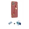 MARSİLYAN™- iPhone 12 Pro Max Kılıf Nova Işık Prime - Siyah 3D Antistatik Cam Ekran Koruyucu + Shine Kamera Lens Koruma Cam - MI