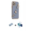 MARSİLYAN™- iPhone 12 Pro Max Kılıf Nova Işık Prime - Siyah 3D Antistatik Cam Ekran Koruyucu + Shine Kamera Lens Koruma Cam - MI