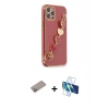 MARSİLYAN™- iPhone 12 Pro Max Kılıf Nova Işık Prime - Siyah 3D Antistatik Cam Ekran Koruyucu + Shine Kamera Lens Koruma Cam - SABE