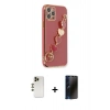 MARSİLYAN™- iPhone 12 Pro Max Kılıf Nova Işık Prime - Siyah 3D Antistatik Hayalet Cam Ekran Koruyucu + Shine Kamera Lens - GD