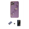 MARSİLYAN™- iPhone 12 Pro Max Kılıf Nova Işık Prime - Siyah 3D Antistatik Hayalet Cam Ekran Koruyucu + Metal Kamera Lens Koruma Cam - GD