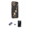 MARSİLYAN™- iPhone 12 Pro Max Kılıf Nova Işık Prime - Siyah 3D Antistatik Hayalet Cam Ekran Koruyucu + Metal Kamera Lens Koruma Cam - GD