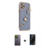 MARSİLYAN™- iPhone 12 Pro Max Kılıf Nova Işık Prime - Siyah 3D Antistatik Hayalet Cam Ekran Koruyucu + Neon Fosforlu Kamera Lens - YL